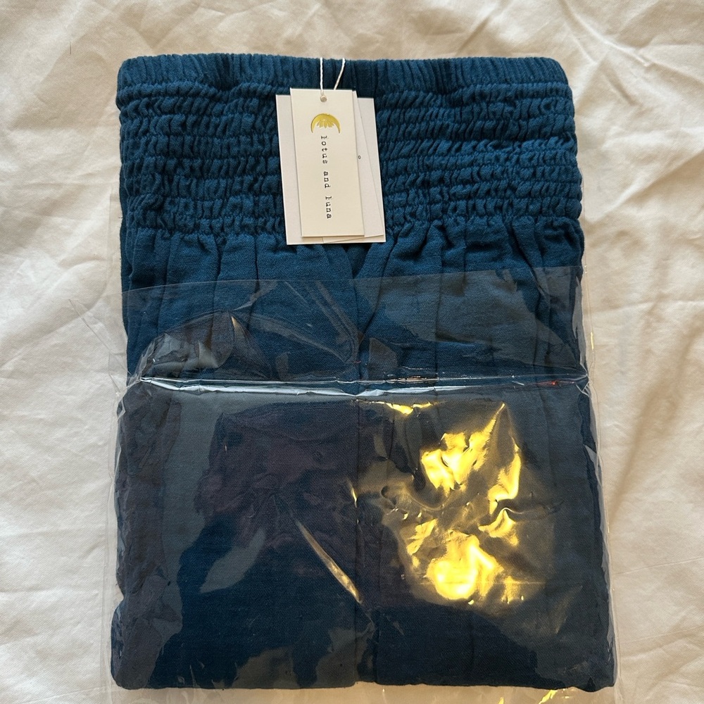 Lotus and Luna Deep Teal Cotton Wide Leg Pants size Small NWT